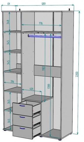 Шкаф с зеркалом Ольга H57_M в Нытве - nytva.mebel24.online | фото 2