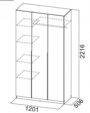 Шкаф ШК-5 (1200) Графит серый в Нытве - nytva.mebel24.online | фото