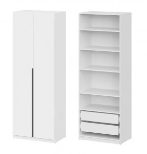 Шкаф ШК-5 + 4 полки + ящики (800) Белый текстурный в Нытве - nytva.mebel24.online | фото 1