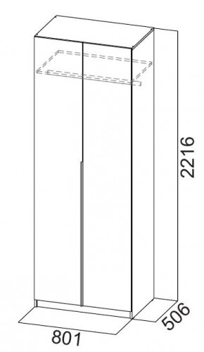 Шкаф ШК-5 + 2 полки + ящики (800) Графит в Нытве - nytva.mebel24.online | фото 5