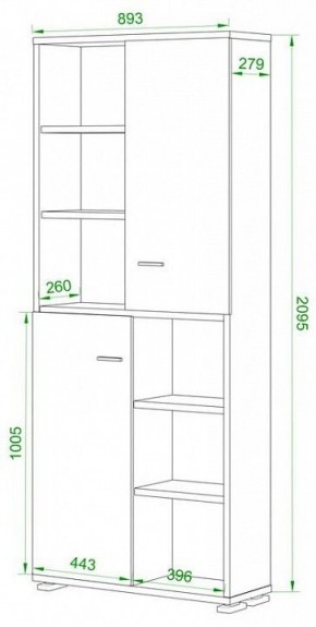 Шкаф-витрина Домино ПУ-30-2-ФС в Нытве - nytva.mebel24.online | фото 2