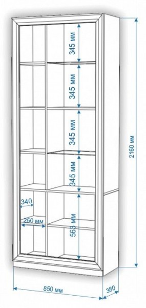 Шкаф-витрина Нобиле ШВтВ-ФСД-БЯН в Нытве - nytva.mebel24.online | фото 3