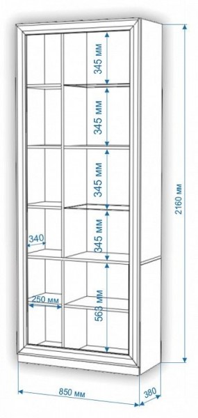 Шкаф-витрина Нобиле ШВтВ-ФСД-ФГК в Нытве - nytva.mebel24.online | фото 3