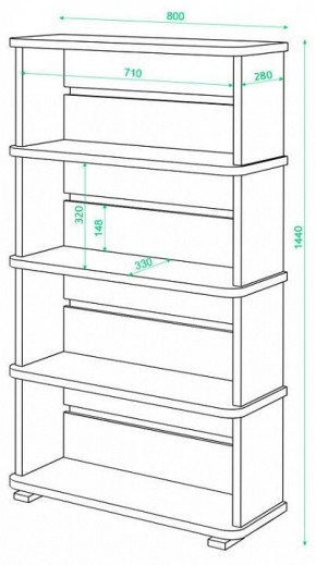 Стеллаж Домино СБ-25/4 в Нытве - nytva.mebel24.online | фото 2