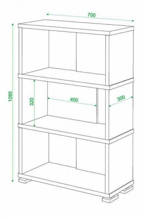 Стеллаж книжный Домино нельсон СБ-10_3 в Нытве - nytva.mebel24.online | фото 2