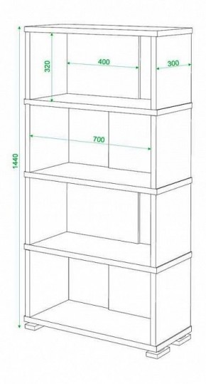 Стеллаж книжный Домино нельсон СБ-10_4 в Нытве - nytva.mebel24.online | фото 2
