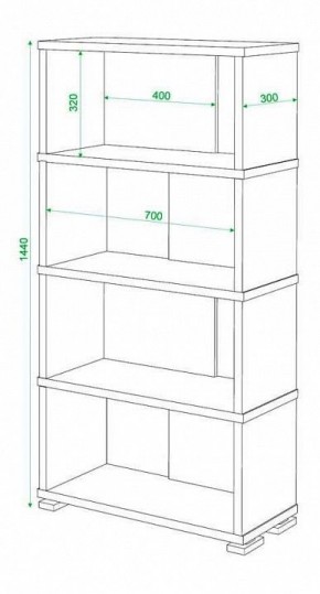 Стеллаж книжный Домино нельсон СБ-10_4 в Нытве - nytva.mebel24.online | фото 3