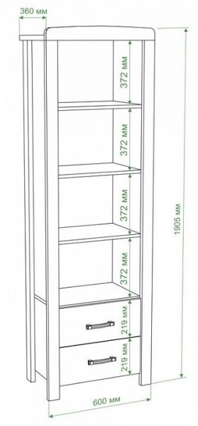 Стеллаж комбинированный Бартоло ВТД в Нытве - nytva.mebel24.online | фото 2