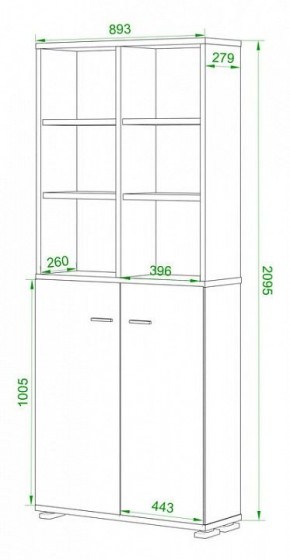 Стеллаж комбинированный Домино Лайт ПУ-30-4 в Нытве - nytva.mebel24.online | фото 2