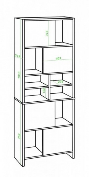 Стеллаж комбинированный Домино Lite СТЛ-ЗВХ КВ в Нытве - nytva.mebel24.online | фото 2