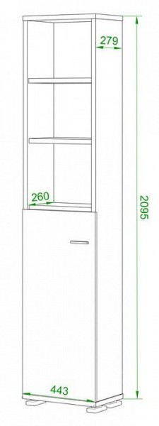 Стеллаж комбинированный Домино нельсон ПУ-20-2 в Нытве - nytva.mebel24.online | фото