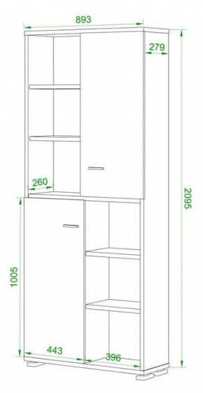 Стеллаж комбинированный Домино нельсон ПУ-30-2 в Нытве - nytva.mebel24.online | фото 2