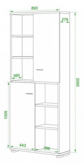 Стеллаж комбинированный Домино ПУ-30-2 в Нытве - nytva.mebel24.online | фото 2