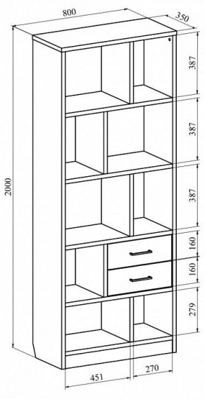 Стеллаж комбинированный Виктория ВИ-02К в Нытве - nytva.mebel24.online | фото 6