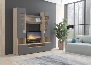 Стенка АНТАЛИЯ 2 (Сонома/Графит софт) в Нытве - nytva.mebel24.online | фото 3