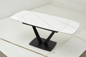 Стол ALATRI 120 MATT WHITE MARBLE SOLID CERAMIC / BLACK, ®DISAUR в Нытве - nytva.mebel24.online | фото 1