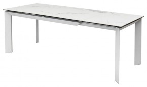 Стол CREMONA 140 HIGH GLOSS STATUARIO Белый мрамор глянцевый, керамика/ белый каркас, ®DISAUR в Нытве - nytva.mebel24.online | фото 4