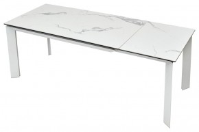 Стол CREMONA 140 HIGH GLOSS STATUARIO Белый мрамор глянцевый, керамика/ белый каркас, ®DISAUR в Нытве - nytva.mebel24.online | фото 5