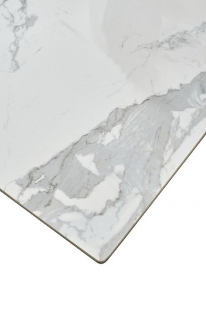 Стол CREMONA 140 HIGH GLOSS STATUARIO Белый мрамор глянцевый, керамика/ белый каркас, ®DISAUR в Нытве - nytva.mebel24.online | фото 6