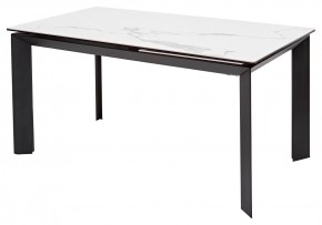 Стол CREMONA 140 MATTE STATUARIO Белый мрамор матовый, керамика/ черный каркас, ®DISAUR в Нытве - nytva.mebel24.online | фото 1