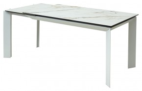 Стол CREMONA 180 KL-188 Контрастный мрамор матовый, итальянская керамика/ белый каркас, ®DISAUR в Нытве - nytva.mebel24.online | фото 3