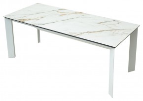 Стол CREMONA 180 KL-188 Контрастный мрамор матовый, итальянская керамика/ белый каркас, ®DISAUR в Нытве - nytva.mebel24.online | фото 9