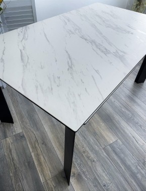 Стол CREMONA 180 KL-99 Белый мрамор матовый, итальянская керамика / черный каркас, ®DISAUR в Нытве - nytva.mebel24.online | фото 2