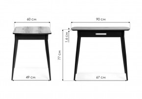 Стол деревянный Вики 90х60х77 делано / черный в Нытве - nytva.mebel24.online | фото 2