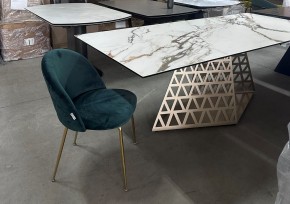 Стол ENNA 220 KL-188 Контрастный мрамор матовый, итальянская керамика/ каркас цвета шампань, ®DISAUR в Нытве - nytva.mebel24.online | фото 8
