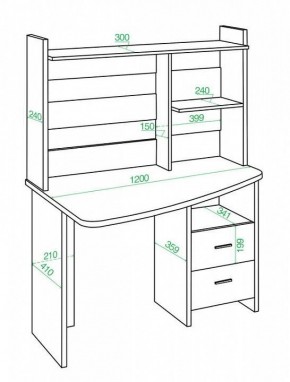 Стол компьютерный Домино Лайт СКЛ-Крл 120+НКЛ-120 в Нытве - nytva.mebel24.online | фото 3