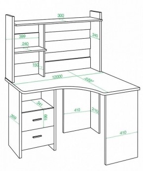 Стол компьютерный Домино Лайт СКЛ-Угл120+НКЛ-120 в Нытве - nytva.mebel24.online | фото 3