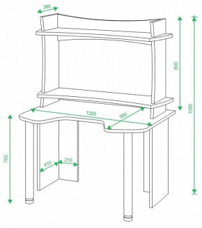 Стол компьютерный Домино lite СКЛ-Игр120 в Нытве - nytva.mebel24.online | фото 2