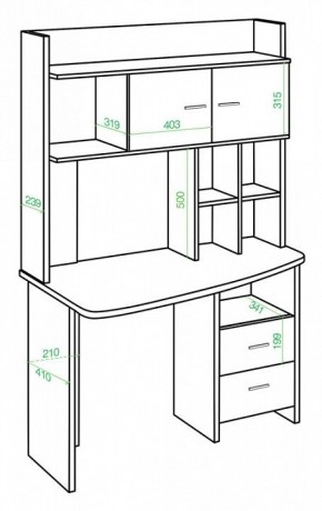 Стол компьютерный Домино Lite СКЛ-Крл120+НКЛХ-120 ШК ЛЕВ в Нытве - nytva.mebel24.online | фото 2