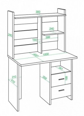 Стол компьютерный Домино Lite СКЛ-Прям100Р+НКЛ-100 в Нытве - nytva.mebel24.online | фото 2