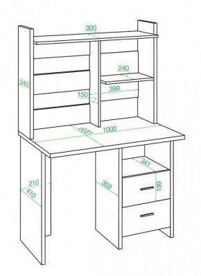 Стол компьютерный Домино Lite СКЛ-Прям100Р+НКЛ-100 в Нытве - nytva.mebel24.online | фото 2