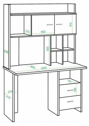 Стол компьютерный Домино lite СКЛ-Прям120+НКЛХ-120 в Нытве - nytva.mebel24.online | фото 2