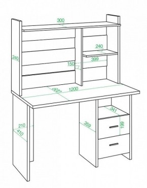 Стол компьютерный Домино Lite СКЛ-Прям120Р+НКЛ-120 в Нытве - nytva.mebel24.online | фото 2