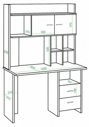 Стол компьютерный Домино Lite СКЛ-Прям120Р+НКЛХ-120 в Нытве - nytva.mebel24.online | фото 2