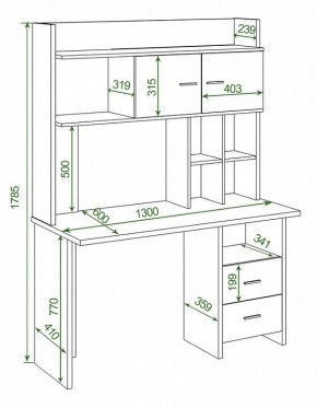 Стол компьютерный Домино Lite СКЛ-Прям130+НКЛХ-130 в Нытве - nytva.mebel24.online | фото 2