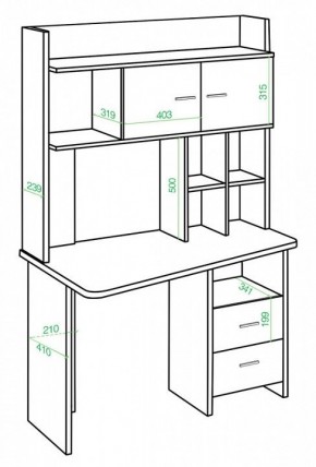 Стол компьютерный Домино Lite СКЛ-Трап120+НКЛХ-120 ШК ПРАВ в Нытве - nytva.mebel24.online | фото 2