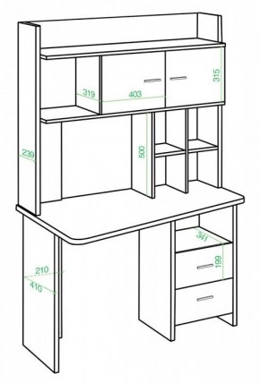 Стол компьютерный Домино Lite СКЛ-Трап120+НКЛХ-120 ВК ЛЕВ в Нытве - nytva.mebel24.online | фото 2