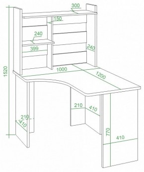 Стол компьютерный Домино Lite СКЛ-Угл120+НКЛ-100 в Нытве - nytva.mebel24.online | фото 2