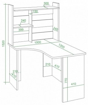 Стол компьютерный Домино Lite СКЛ-Угл120+НКЛ-100 в Нытве - nytva.mebel24.online | фото 2