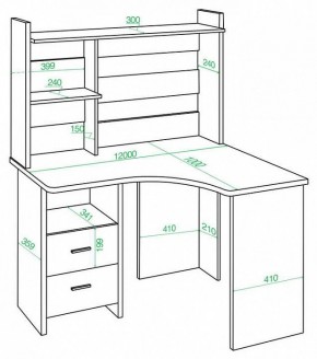 Стол компьютерный Домино Lite СКЛ-Угл120+НКЛХ-120 в Нытве - nytva.mebel24.online | фото 2
