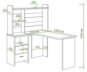 Стол компьютерный Домино Lite СКЛ-Угл130+НКЛ-120 в Нытве - nytva.mebel24.online | фото 3