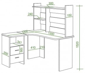 Стол компьютерный Домино Lite СКЛ-Угл130+НКЛ-130 в Нытве - nytva.mebel24.online | фото 2