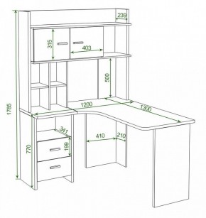 Стол компьютерный Домино Lite СКЛ-Угл130+НКЛХ-120 в Нытве - nytva.mebel24.online | фото 2