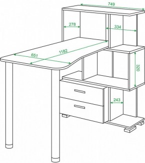 Стол компьютерный Домино СЛ-5-3СТ-2+БЯ в Нытве - nytva.mebel24.online | фото 2