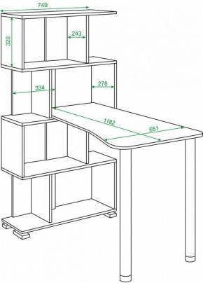 Стол компьютерный Домино СЛ-5-4СТ-2+БД+БЯ в Нытве - nytva.mebel24.online | фото 2