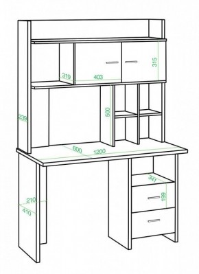 Стол компьютерный Нельсон Lite СКЛ-Прям120+НКЛХ-120 БЕН в Нытве - nytva.mebel24.online | фото 2